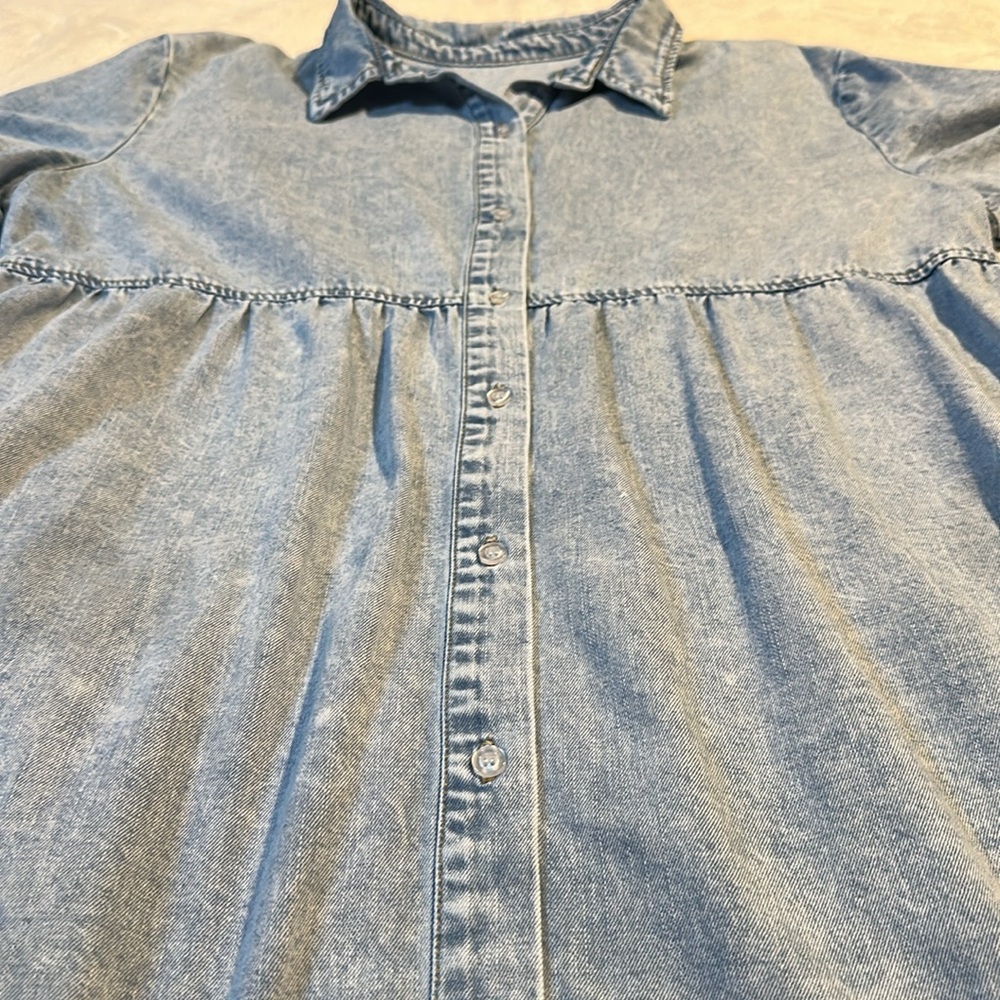 Boutique Purchased Distressed Blue Jean Dress - Picture 2 of 4